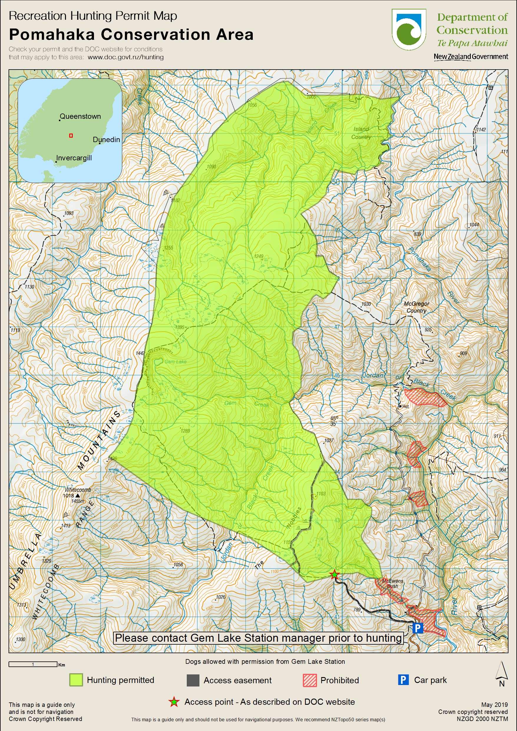 Pomahaka Conservation Area hunting