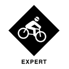 Mountain biking icon for expert grade. 