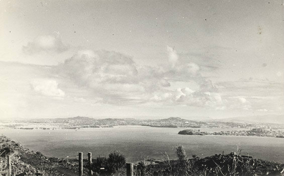 The view from Rangitoto Island summit in the early 1940s. Photo: Madge Redwood. 