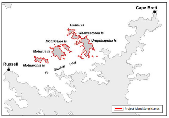 Map of Project Island Song islands. 