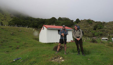 Lou Sanson and John Lucat on Mount Hikurangi.