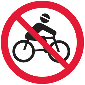 No mountain biking icon