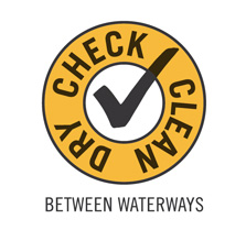 Check, Clean and Dry between waterways logo.