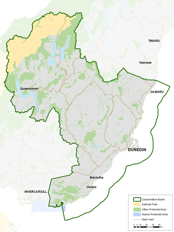 Otago Conservation Board district map.