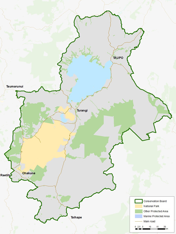 Tongariro Taupo Conservation Board district map.