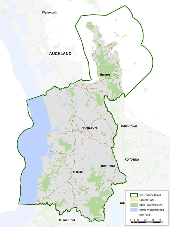 Waikato Conservation Board district map. 