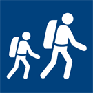Great Walk/Easy tramping track logo. 