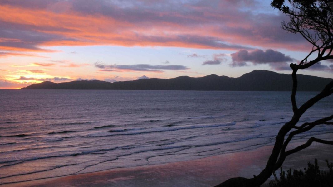 Kapiti Island at dusk. 