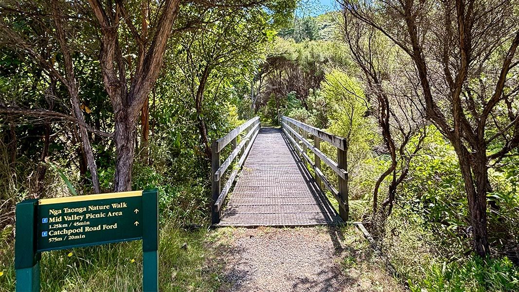 Nga Taonga Nature Walk and sign. 