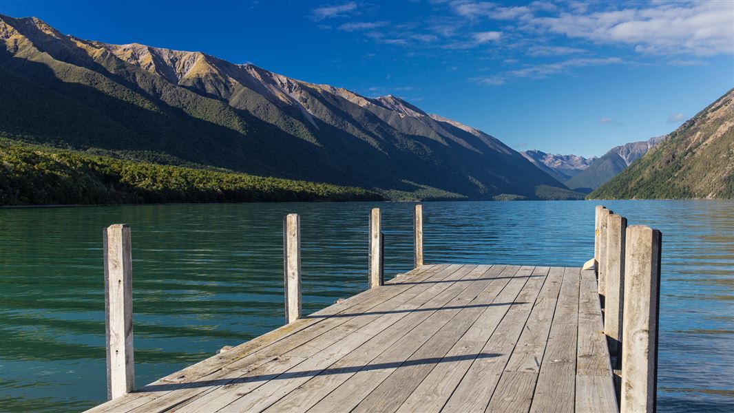 Jetty at Lake Rotoiti. 