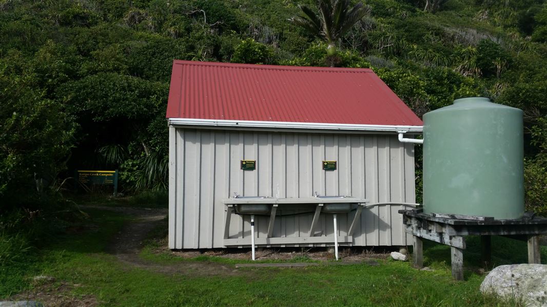 Katipo Creek Shelter Campsite.