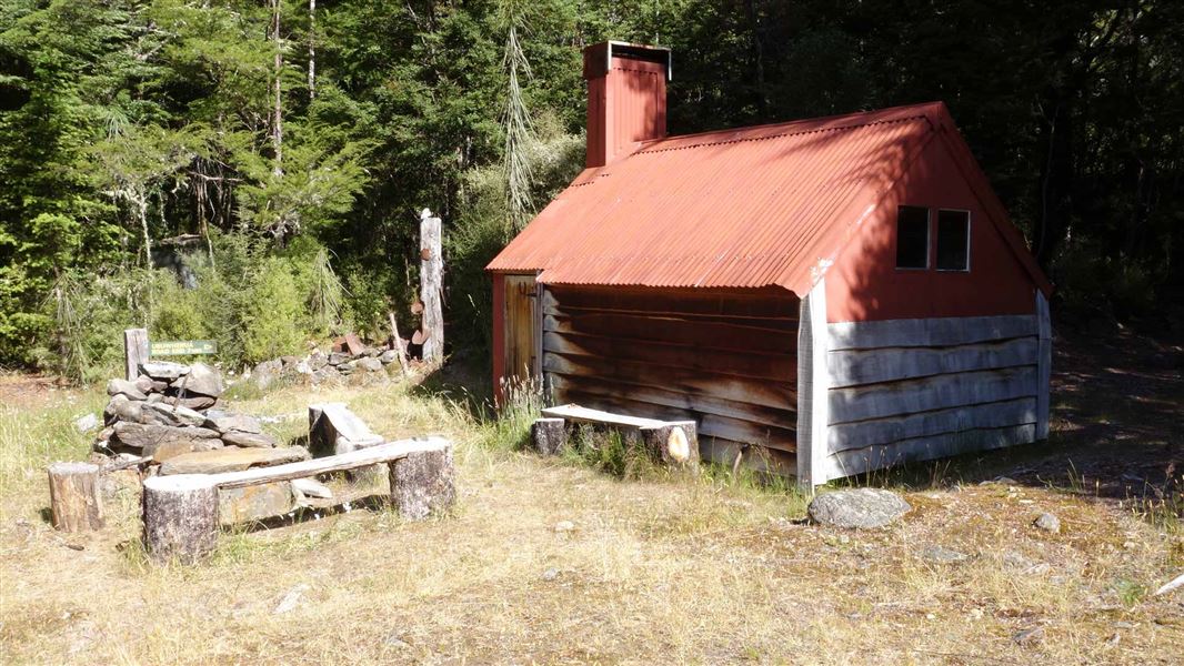 Waingaro Forks Hut. 