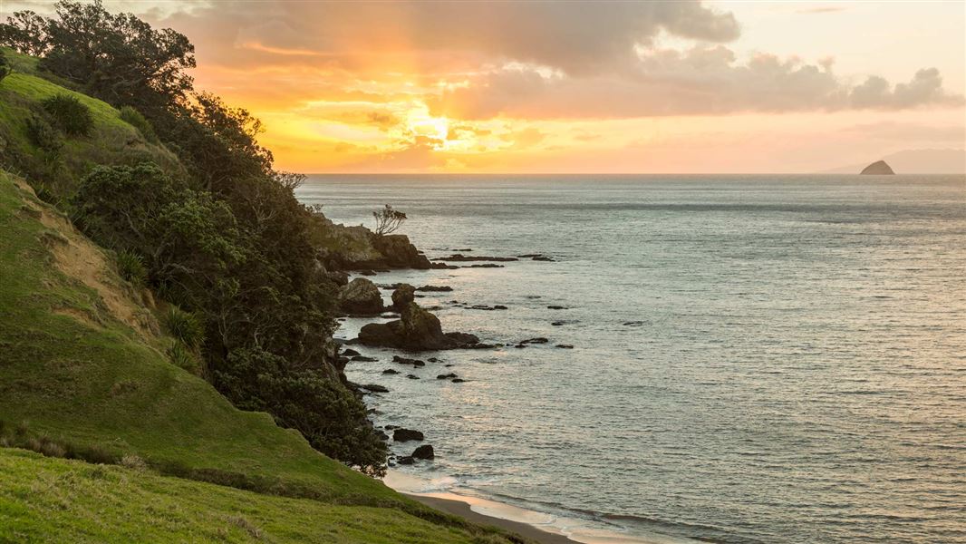 Fletcher Bay at sunset. 