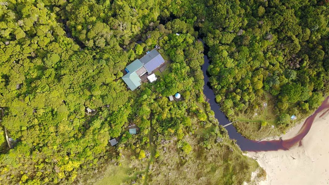 Rangers' hut on Codfish Island/Whenua Hou. 