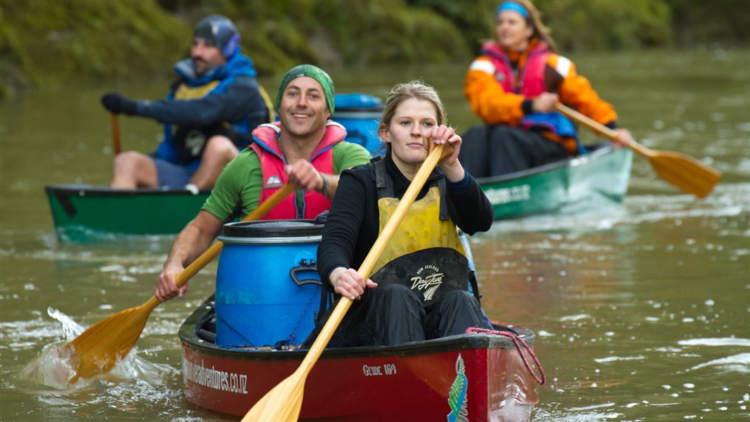 Kayakers on Wanganui Journey. 