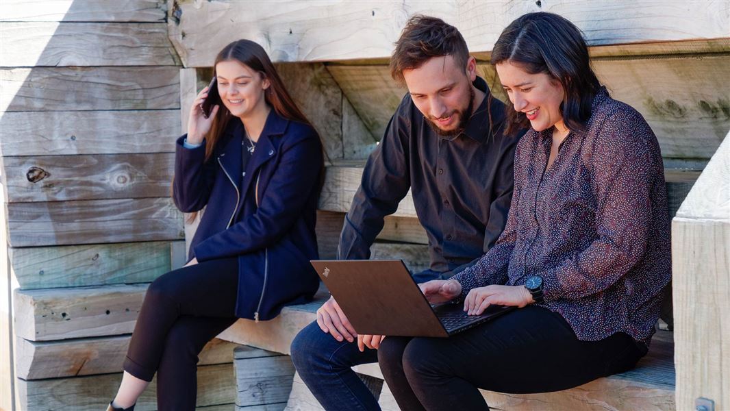 People completing an online training course