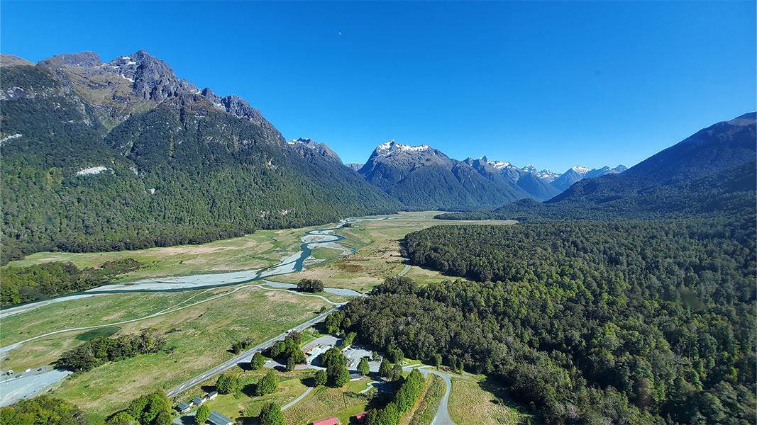 Eglinton Valley aerial view