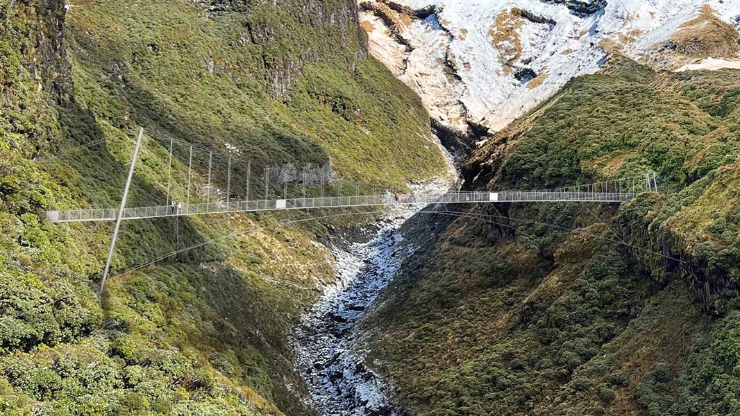 Artist impression of bridge crossing Manganui gorge. 