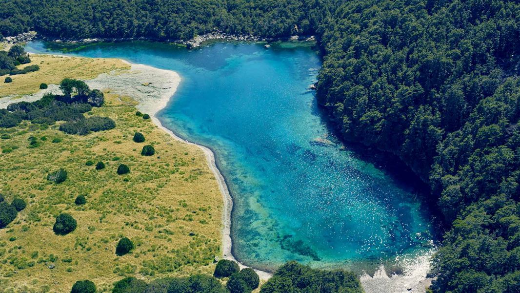 Aerial view of Blue Lake.