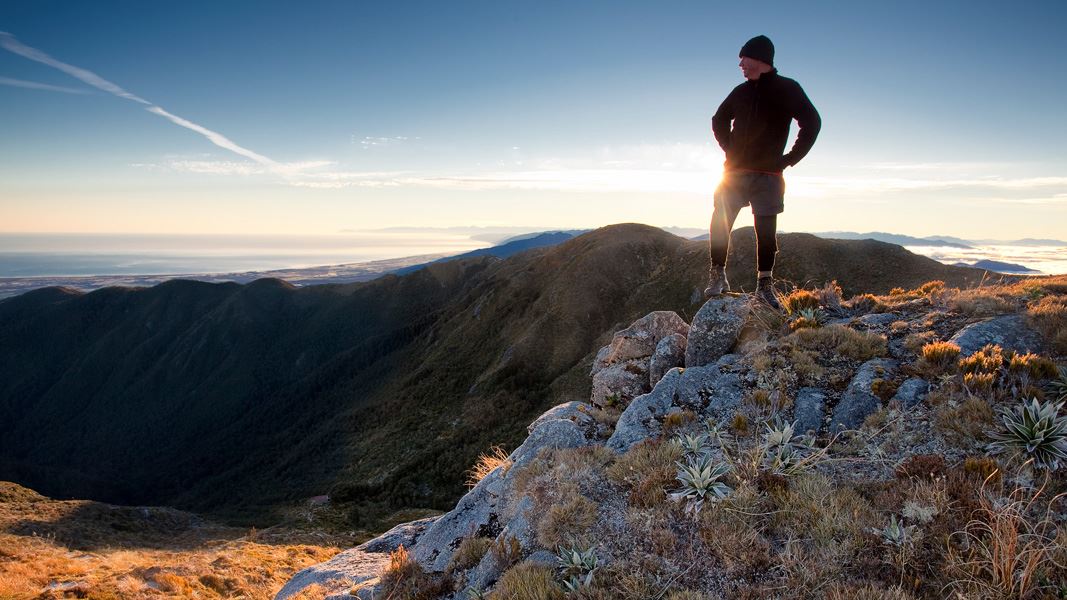 Tramper at Buckland Peaks. 