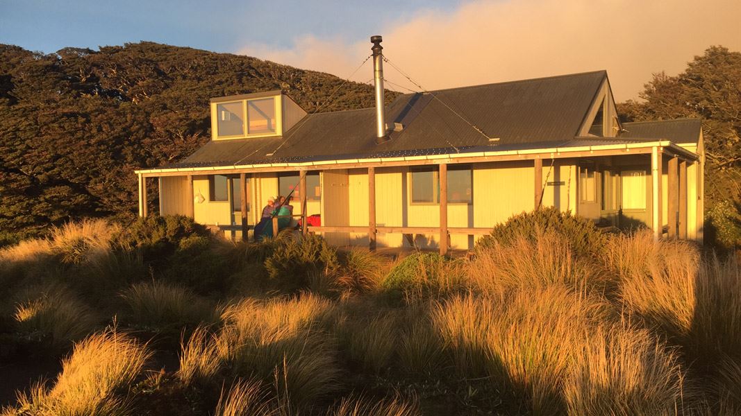 Sunrise Hut at dawn. 