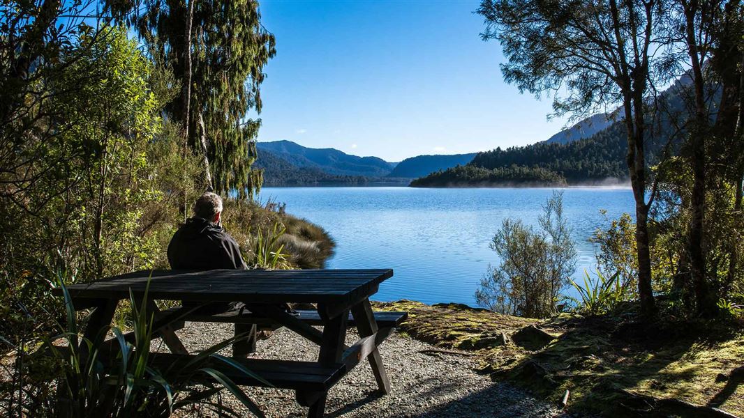Jackson Bay Okahu walks Jackson Bay River area, West Coast region
