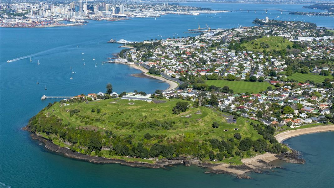 View of Maungauika/North Head Historic Reserve.