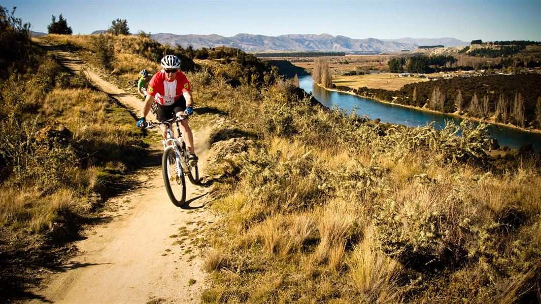 Mountain bikers on the Deans Bank Track. 