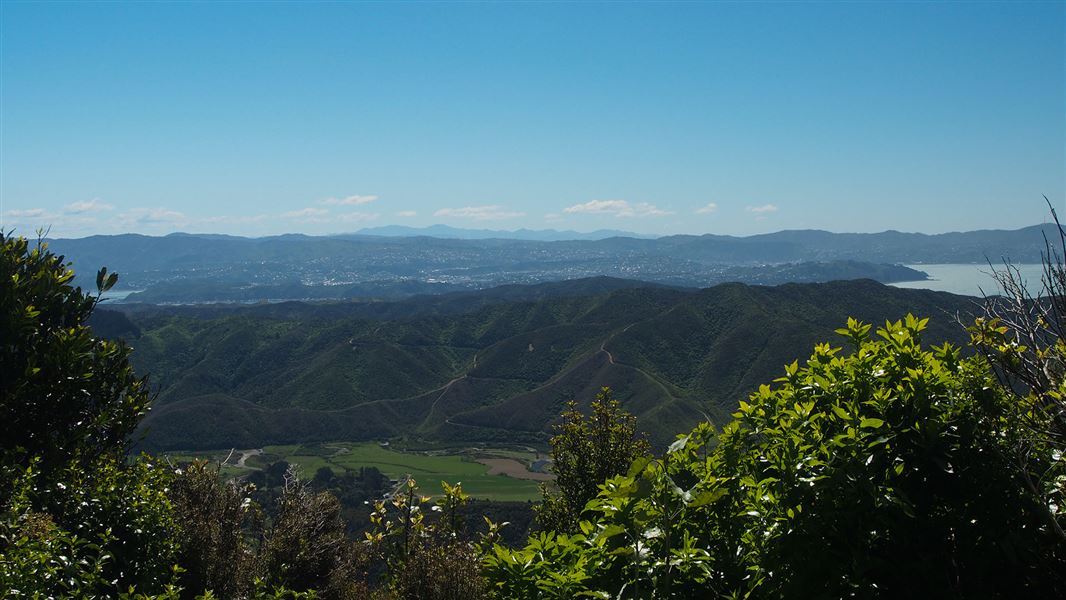 View of hills and city.