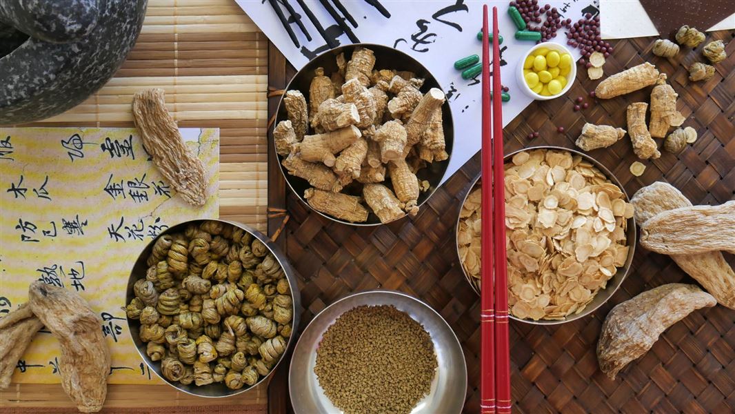 An array of various foods on a table