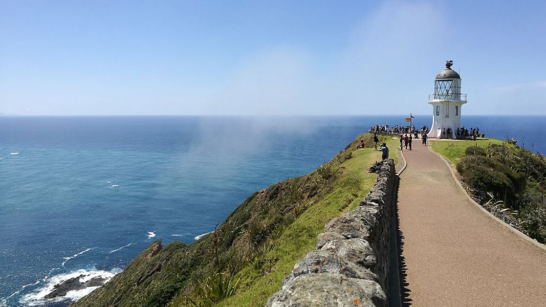 Path with light house in background, Cape Reinga. 